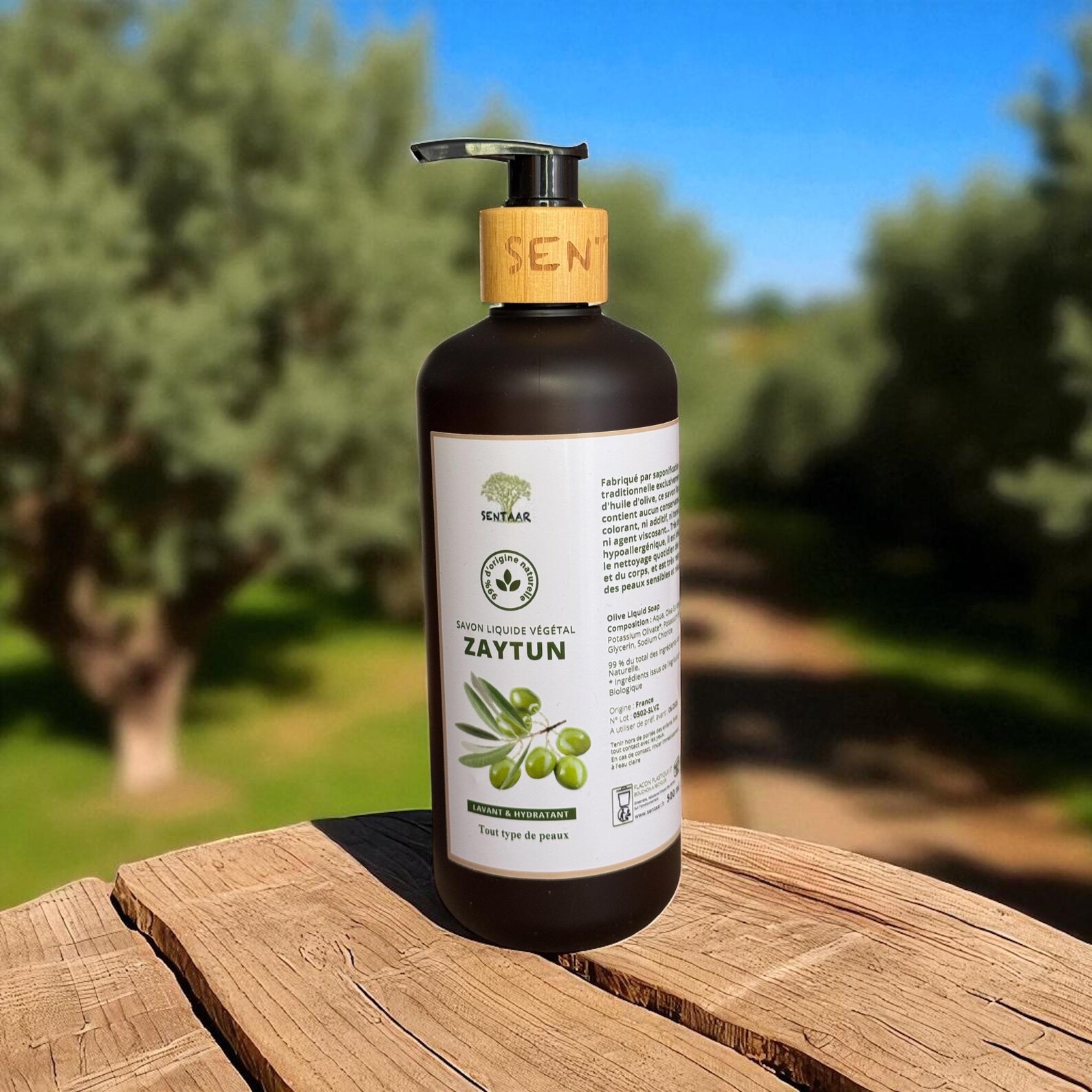 Savon Liquide Végétal ZAYTUN à l'Huile d'Olive – Visage & Corps (500 ml)